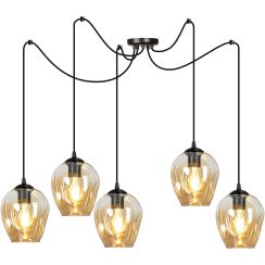 Emibig Level lampe suspendue 5x15 W noir-ambre 758/5