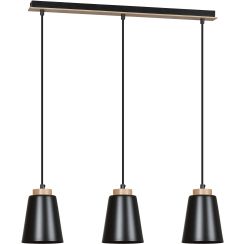 Emibig Bolero lampe suspendue 3x15 W noir-bois 442/3