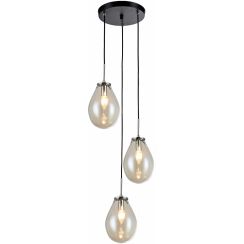 Light Prestige Fondi lampe suspendue 3x40 W noir-transparent LP-1214/3P