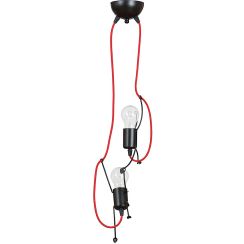 Emibig Bobi lampe suspendue 2x15 W noir-rouge 537/2