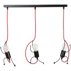 Emibig Bobi lampe suspendue 3x15 W noir-rouge 537/3