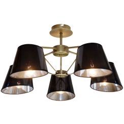 Candellux Cortez plafonnier 5x40 W noir-patine 35-54999