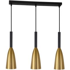 Light Prestige Solin lampe suspendue 3x60 W noir-doré LP-181/3LGD