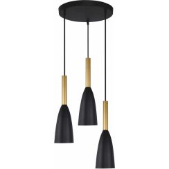 Light Prestige Solin lampe suspendue 3x60 W noir-doré LP-181/3PBK/GD