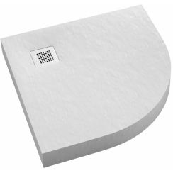 Schedpol New Horizons White Stone receveur de douche semi-circulaire 90x90 cm blanc 3.3304/B/ST-M2