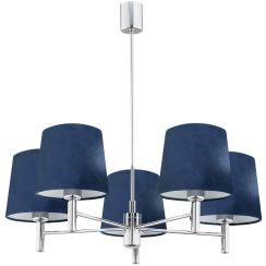 Argon Bolzano lampe suspendue 5x15 W chrome-bleu marine 2074