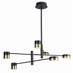 MaxLight Puma plafonnier 6x7 W noir-doré P0405