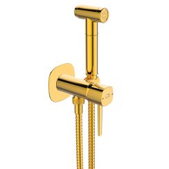 Laveo Pola mitigeur bidet avec kit de douche encastrée doré BAPG31P