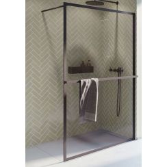 Riho Lucid ścianka prysznicowa 120 cm czarny mat/szkło przezroczyste G005027121