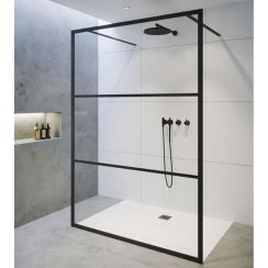 Riho Grid GB401 Walk-in ścianka prysznicowa 120 cm wolnostojąca czarny mat/szkło Grid G004033121