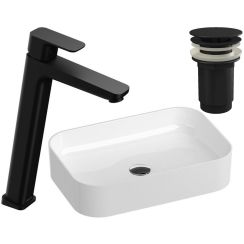 Set mitigeur de lavabo Ravak 10° X070151, lavabo Ravak Ceramic XJX01155002, X01762