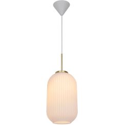 Nordlux Milford lampe suspendue 1x40 W blanc-laiton-opale 2213203001