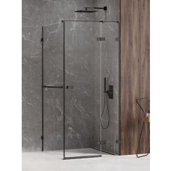 New Trendy Avexa Black kabina prysznicowa 120x110 cm prostokątna prawa czarny mat/szkło przezroczyste EXK-2593