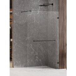New Trendy Avexa Black ścianka prysznicowa walk-in 140 cm czarny mat/szkło przezroczyste EXK-2674