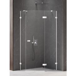 New Trendy Avexa White cabine de douche 100x80 cm blanc mat/verre transparent EXK-3869