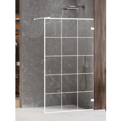 New Trendy Avexa White paroi de douche walk-in 110 cm blanc mat/verre transparent EXK-2986