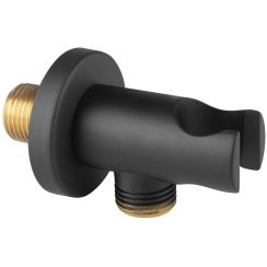 Ferro raccord coudé avec support noir PKN14BL