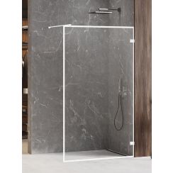 New Trendy Avexa White paroi de douche walk-in 80 cm blanc mat/verre transparent EXK-3003