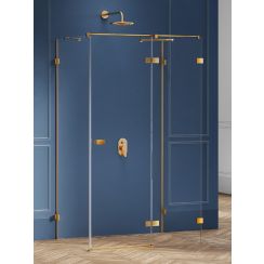 New Trendy Avexa Gold Brushed kabina prysznicowa 120x80 cm prostokątna prawa złoty szczotkowany/szkło przezroczyste EXK-3125