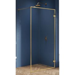 New Trendy Avexa Gold Brushed ścianka prysznicowa walk-in 120 cm złoty szczotkowany/szkło przezroczyste EXK-3137
