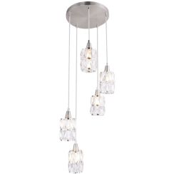Globo Lighting Erica lampe suspendue 5x40 W chrome-cristal 15760-5