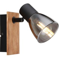 Globo Lighting Claude applique murale 1x40 W noir-fumé-bois 54307-1W