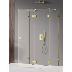 New Trendy Avexa Gold Shine kabina prysznicowa 120x70 cm prostokątna prawa złoty połysk/szkło przezroczyste EXK-2148
