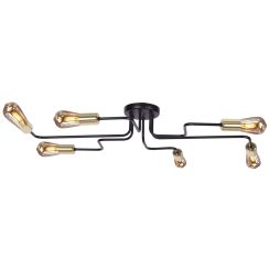 Kaja Kuga lampe suspendue 6x60 W noir-doré K-4940
