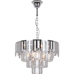 Kaja Cameron lampe suspendue 6x40 W argenté-cristal K-8176