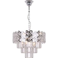 Kaja Toscana lampe suspendue 6x40 W argenté-cristal K-8172