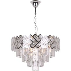 Kaja Toscana lampe suspendue x40 W argenté-cristal K-8173