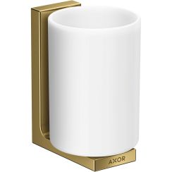 Axor Universal Rectangular gobelet pour brosse à dents blanc-doré 42604990