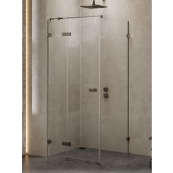 New Trendy Avexa Gunmetal Brushed cabine de douche 80x70 cm rectangulaire graphite brossé/verre transparent EXK-3318