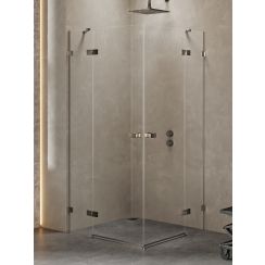 New Trendy Avexa Gunmetal Brushed cabine de douche 100x100 cm carrée gris canon brossé/verre transparent EXK-3390