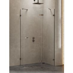 New Trendy Avexa Gunmetal Brushed cabine de douche 100x80 cm gris canon brossé/verre transparent EXK-3839