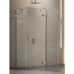 New Trendy Avexa Gunmetal Brushed cabine de douche 110x100 cm rectangulaire gris canon brossé/verre transparent EXK-3449