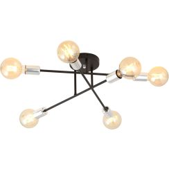 Emibig Veken 6B Silver plafonnier 6x15 W noir-argenté 1174/6B
