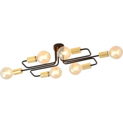 Emibig Veken 6A Gold plafonnier 6x15 W noir-doré 1175/6A
