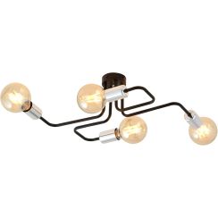 Emibig Veken 4 Silver plafonnier 4x15 W noir-argenté 1174/4