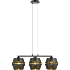 Emibig Malia lampe suspendue 3x15 W noir-doré 1185/3