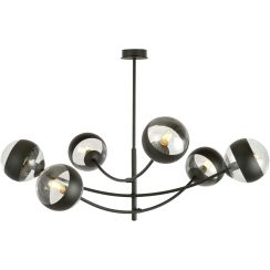 Emibig Hunter Stripe plafonnier 6x10 W noir-transparent 1101/6