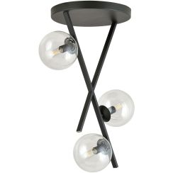 Emibig River plafonnier 3x10 W noir-transparent 1195/3