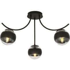 Emibig Boston Stripe plafonnier 3x10 W noir-transparent 1111/3