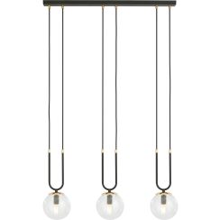 Emibig Glam lampe suspendue 3x10 W noir-transparent 1114/3