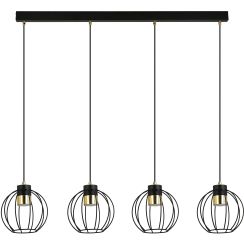 Emibig Ajax lampe suspendue 4x8 W noir-doré 1200/4