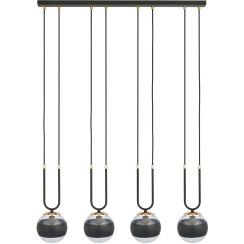 Emibig Glam Stripe lampe suspendue 4x10 W noir-transparent 1113/4