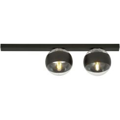 Emibig Fit Stripe plafonnier 2x10 W noir-transparent 1123/2