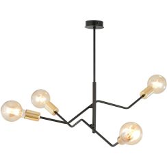Emibig Bolt plafonnier 4x15 W noir-doré 1125/4