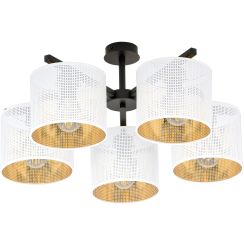 Emibig Jordan plafonnier 5x15 W blanc-noir-doré 1145/5