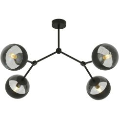 Emibig Space Stripe plafonnier 4x10 W noir-transparent 1135/4
